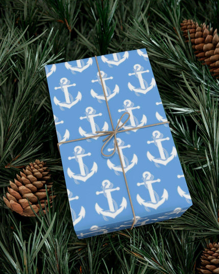 Nautical Elegance: Premium Anchor Gift Wrapping Paper Collection