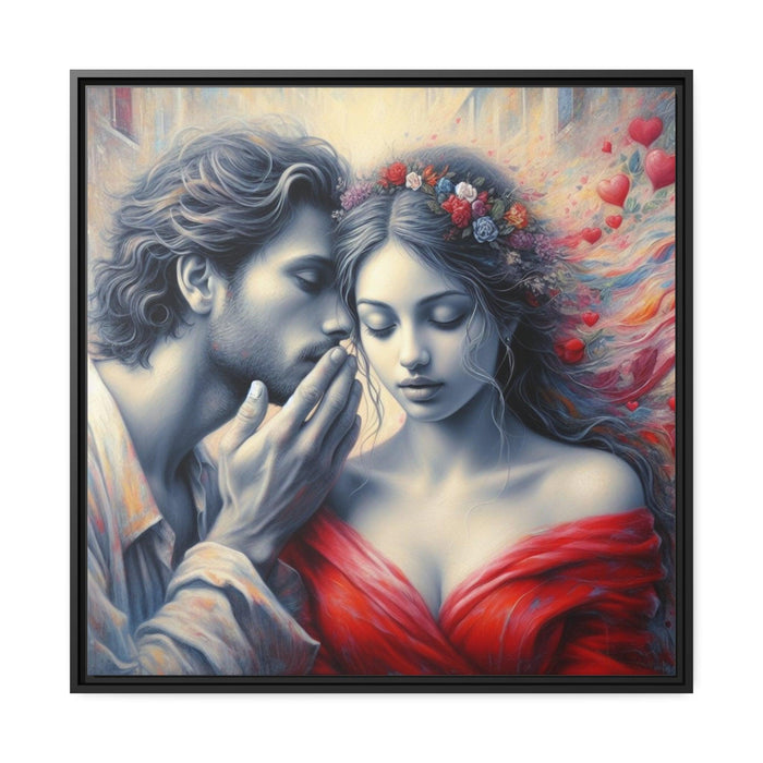 Sleek Matte Black "Whispering Valentine" Canvas Art for Contemporary Home Decor