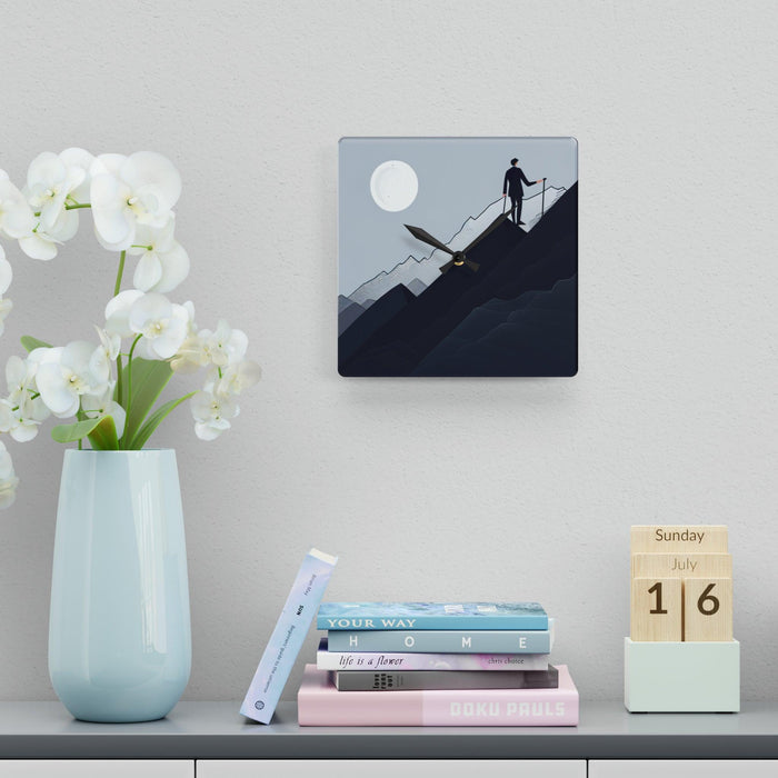 Luxury Mountain View Wall Clock - Premium Design, Elegant Timepiece with Vibrant Prints and Keyhole Hanging Slot