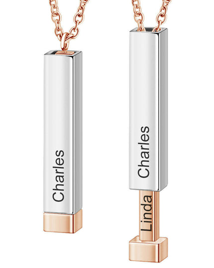 Customize Lovers Name Stainless Steel Necklace Remember Your Most Meaningful Phrase Word