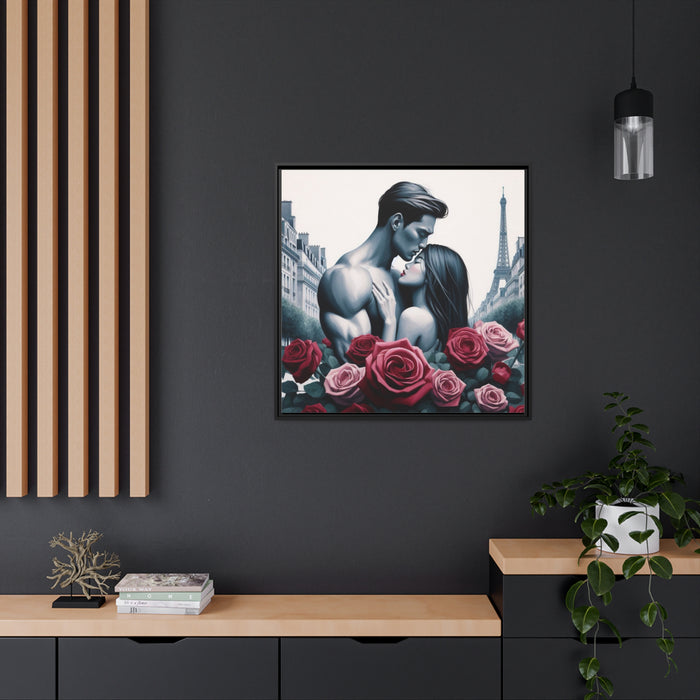 Elegant Maison d'Elite Matte Canvas Collection with Contemporary Black Pinewood Frame