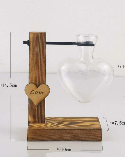 Elegantly Handcrafted Wooden Hydroponic Vase - Enhance Your Tabletop Aesthetic