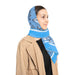 Blue Floral Sheer Scarf crafted from Poly Voile and Chiffon
