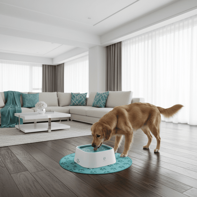 Artisanal Ceramic Pet Bowl with Stylish Decorative Print