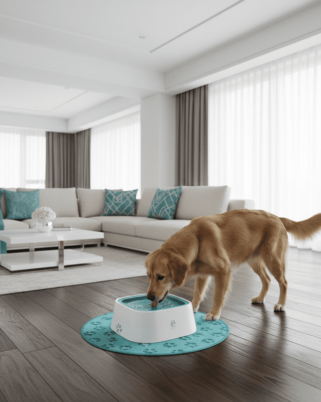 Artisanal Ceramic Pet Bowl with Stylish Decorative Print