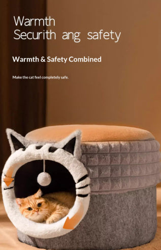 Peekaboo Studio Warm Enclosed Cat Bed - All-Season, Cozy Hideaway