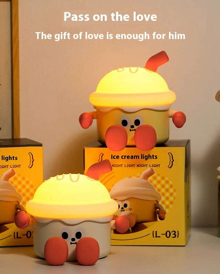 Ice Cream Night Light Usb Charging Three-speed Dimming Bedside Lamp