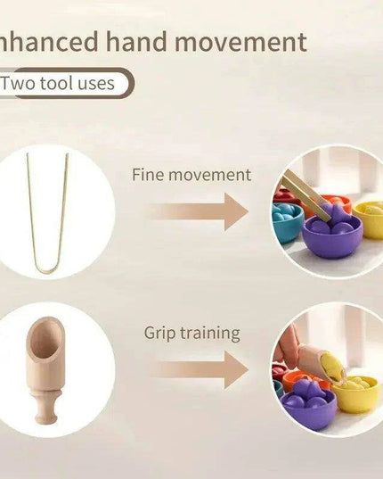 Rainbow Woodland Montessori Educational Toy - Wood & Wool Learning Board