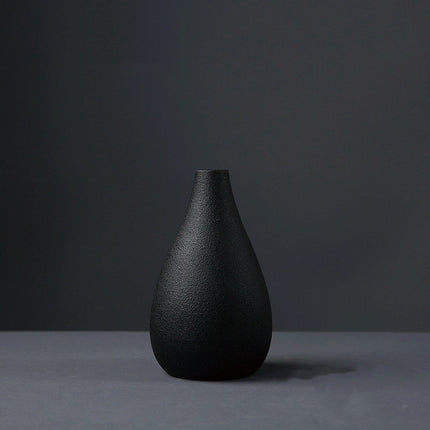 Creative Black Ceramic Small Vase for Desktop Decor and Home