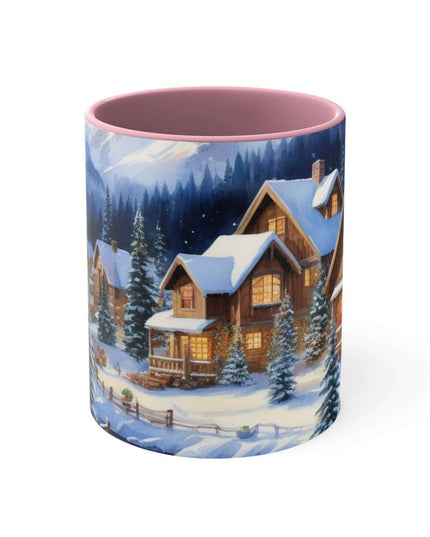 Colorful Holiday Cheer Ceramic Coffee Mug - 11oz Two-Tone Design