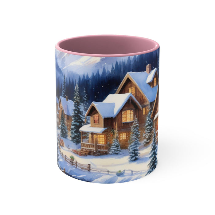 Vivid Holiday Accent Ceramic Mug - 11oz Personalized Two-Tone Style