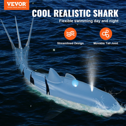 VEVOR Remote Control Shark Toy - 2.4 GHz High Speed RC Boat for Kids
