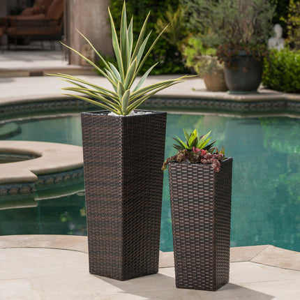 Room & Decor Brown Rattan Flower Pot - Durable, Eco-Friendly Design