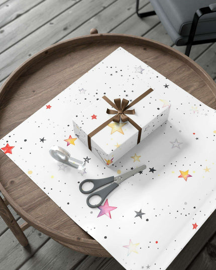 Personalized Luxe Pink Star Holiday Wrapping Paper - Eco-Friendly Premium Quality