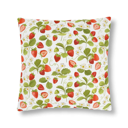 Vibrant Strawberry Outdoor Pillow Set with Concealed Zipper - Water-Resistant and Stylish