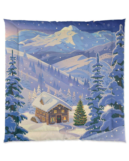 Festive Winter Wonderland Plush Comforter - Luxurious Polyester Bedding