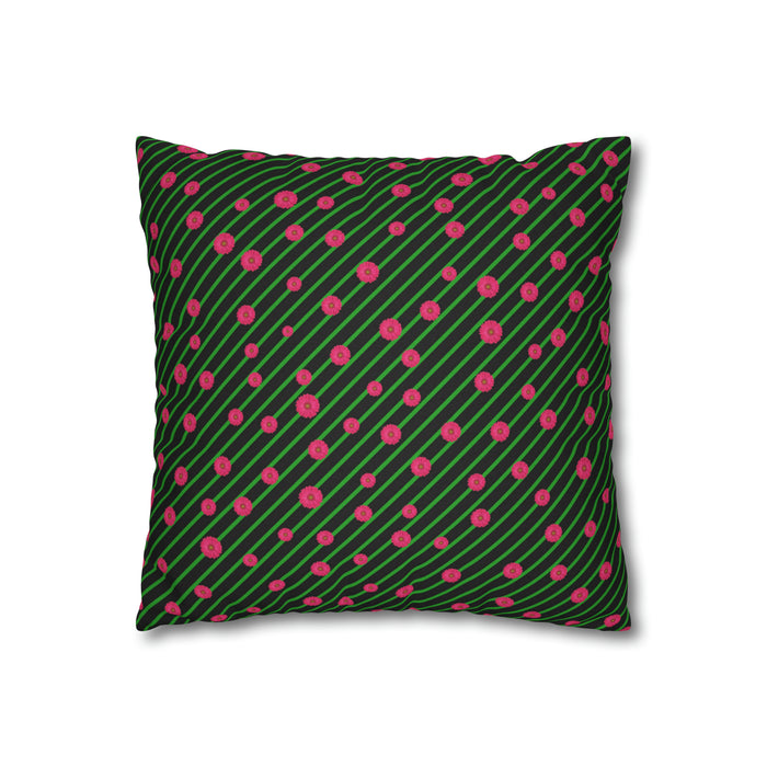 Pink Daisy Christmas Pillowcase - Festive Floral Home Decor