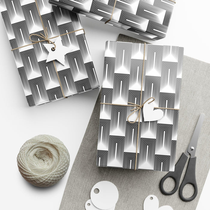 Sophisticated Eco-Friendly Black and White Custom Gift Wrap Paper - Handcrafted in the USA