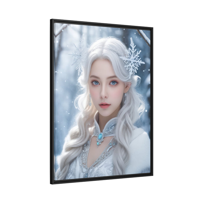 Elegant Snow White Matte Canvas Print Set with Black Pinewood Frame - Maison d'Elite Elegance