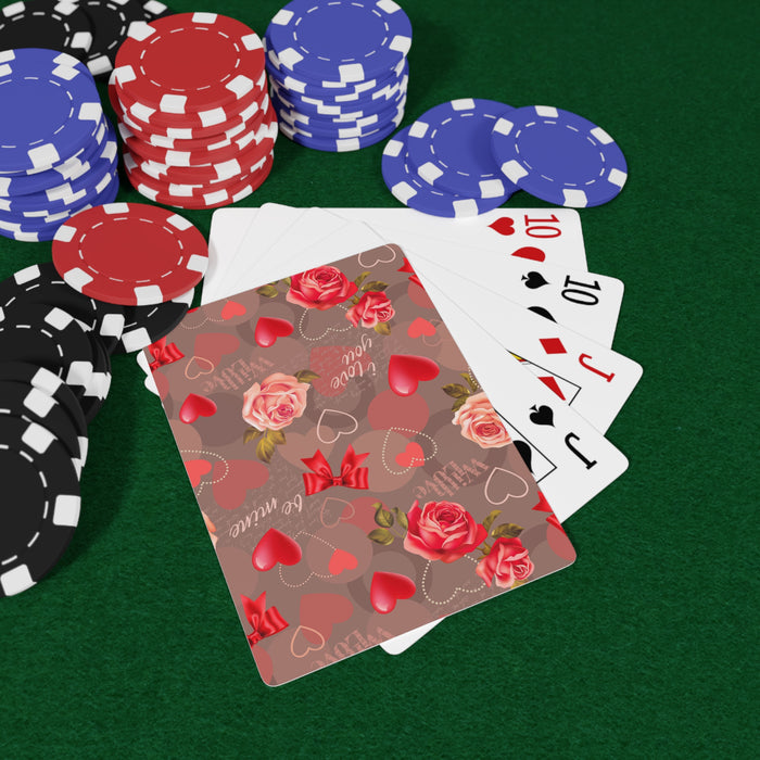 Peekaboo - Custom Red Heart Poker Cards for Enchanting Poker Games