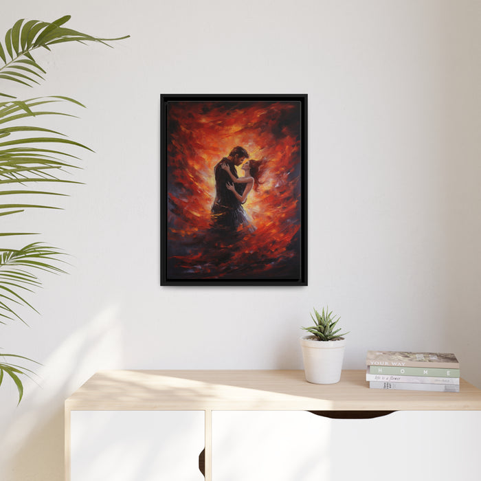 Elite Romance - Stunning Matte Canvas Print with Black Pinewood Frame