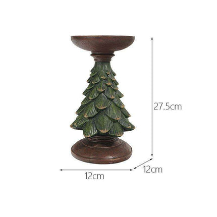 Elegant Holiday Candle Holder: Premium Resin Christmas Decor