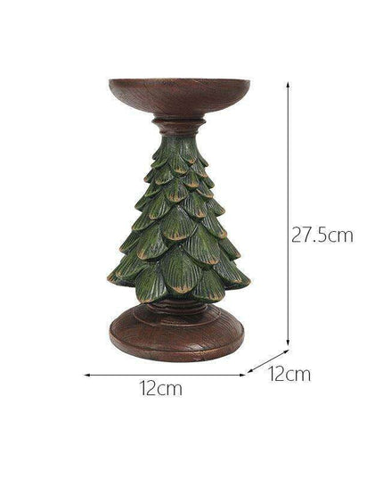 Elegant Holiday Candle Holder: Premium Resin Christmas Decor