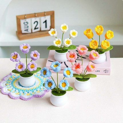 Handcrafted Korean Wool Sunflower Arrangement for Chic Home Elegance