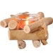 Rustic Wood Driftwood Candle Holder with Glass Hurricane