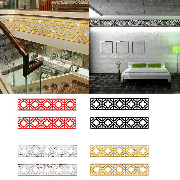 Crystal Acrylic 3D Wall Stickers Set - Decorative Home Accents in Gold, Silver, Black, and Red
