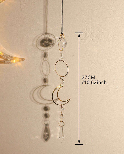 Enchanting Crystal-Embellished Iron Evil Eye Dream Catcher Necklace