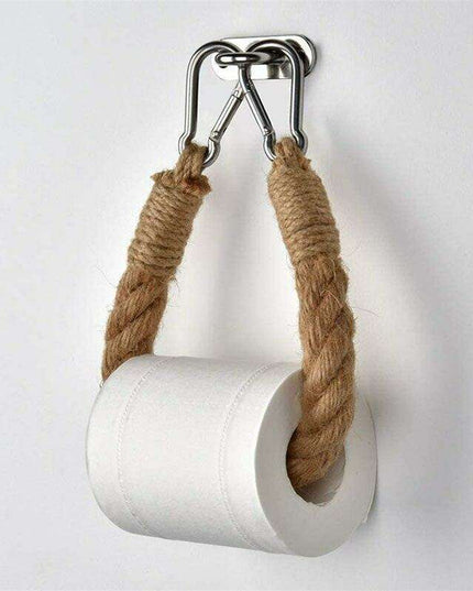 Chic Handcrafted Hemp Rope Toilet Paper Holder - Rustic Farmhouse Aesthetic