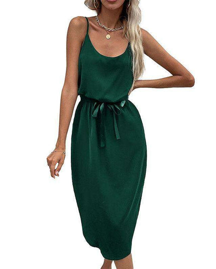 Chic Split Suspender Midi Dress - Essential Addition to Women's Fashion Collection