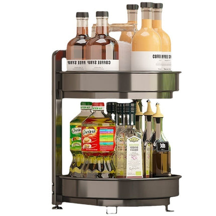 Rotating Spice Rack Organizer Kitchen Countertop Storage Shelf With Spice Jars