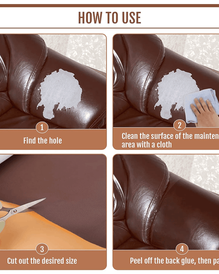 Jumbo XL Luxe Litchi Leather Repair Stickers - Stylish Solutions for Elegant Furniture Fixes