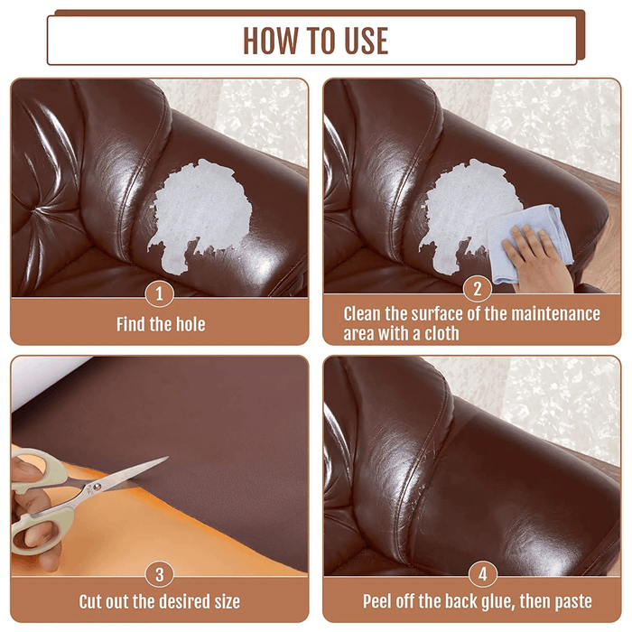 Jumbo XL Luxe Litchi Leather Repair Stickers - Stylish Solutions for Elegant Furniture Fixes