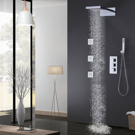 Hidden Luxury Shower System with Built-in Valve, Rainfall Show