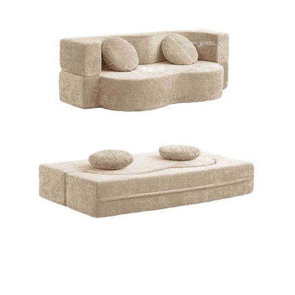 Foldable Sofa Bed - Vacuum-Compressed, Retro Fabric, Spac