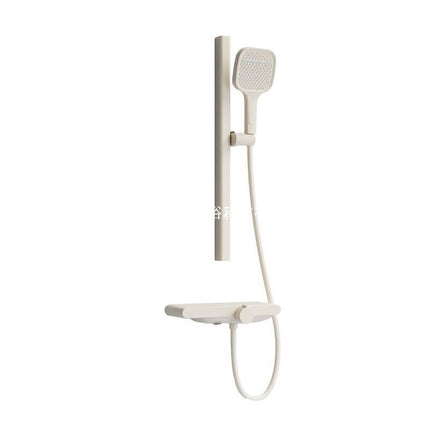 AliKopy Vintage White Shower Set, Adjustable Riser Rail, Dual Function