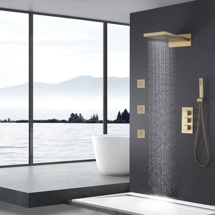 Hidden Luxury Shower System with Built-in Valve, Rainfall Show