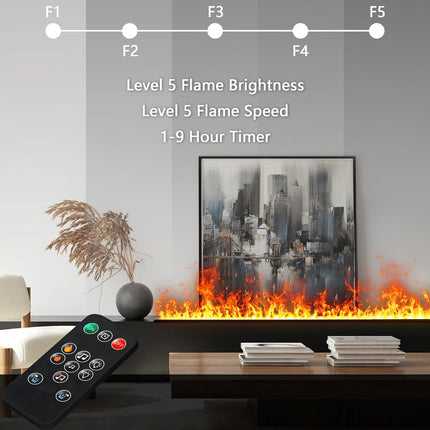 Modern 3D Steam Fireplace Insert & Humidifier for Home