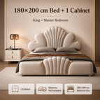 Set of 2 (180X200cm Bed + 1 Night stand)