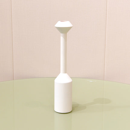 Wooden Candlestick Holder For Home Decor Black Or White Finish