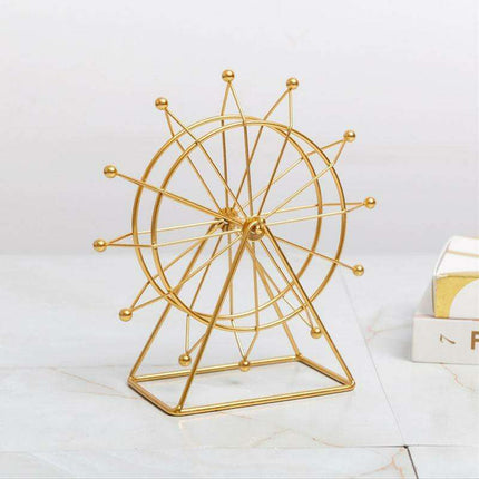 Nordic-Inspired Ferris Wheel Iron Sculpture for Stylish Home Accent