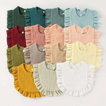 Soft Cotton Baby Bibs with Absorbent Lace - Perfect for Newborns and Toddlers