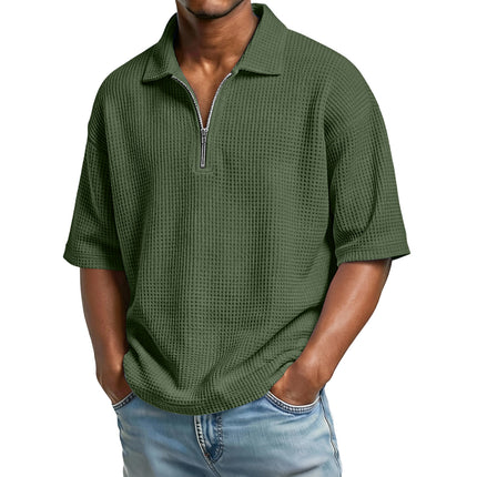 Peekaboo Studio Men's Waffle-Weave Polo Shirt, Short-Sleeved, Beach St