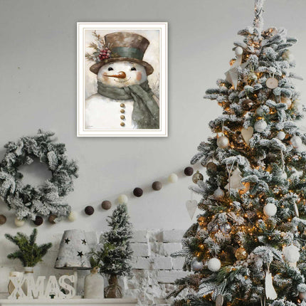 Old World Frosty The Snowman Wall Art by Jo Moulton - Framed, Holiday
