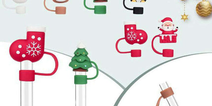 New Christmas Straw Dust Cover 10mm Cup Accessories