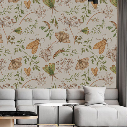 Peekaboo Studio Butterfly & Tropical Plant Self-Adhesive Wallpaper