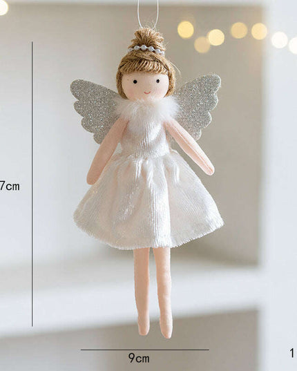 Christmas Decoration High-grade Flannel Ankle-tied Girl Angel Small Pendant